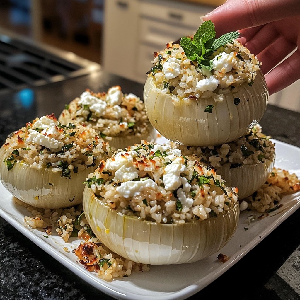 Greek Stuffed Onions