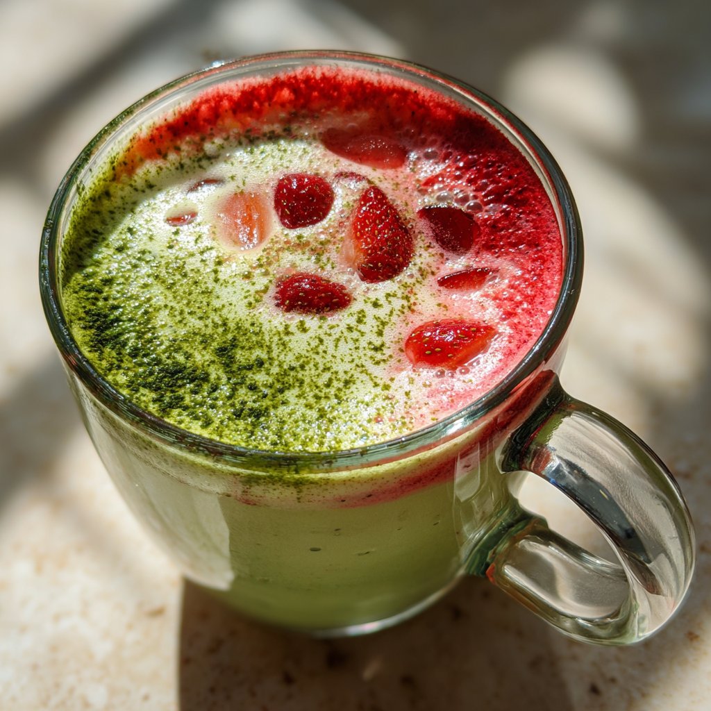Strawberry Matcha Latte Iced