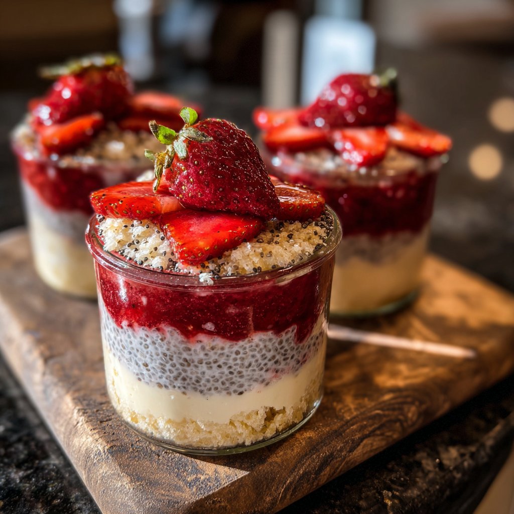 Valentines Breakfast Strawberry Chia Cups