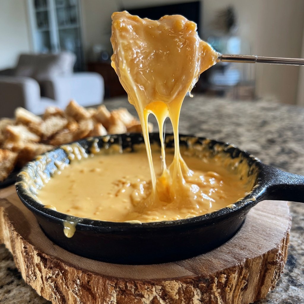 Fondue with Cheddar and Mustard