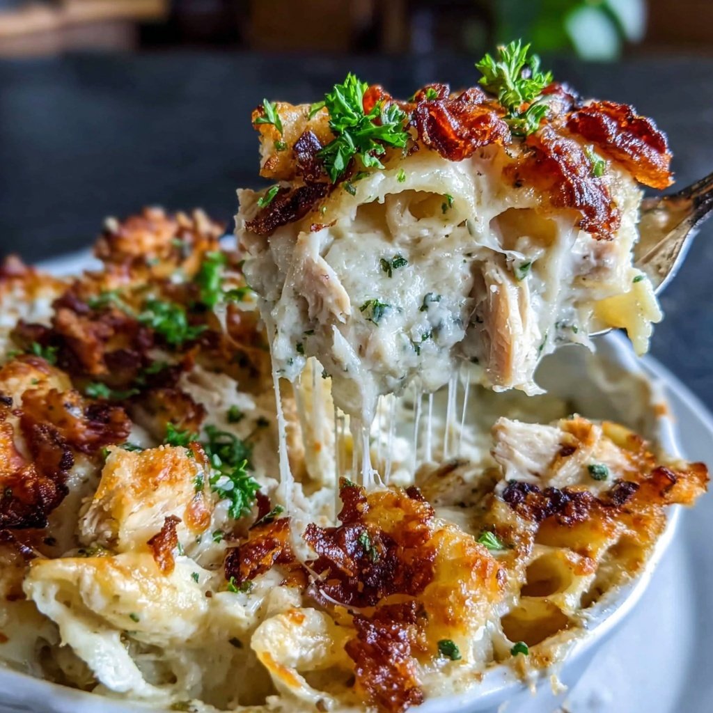 Rotisserie Chicken Alfredo Bake
