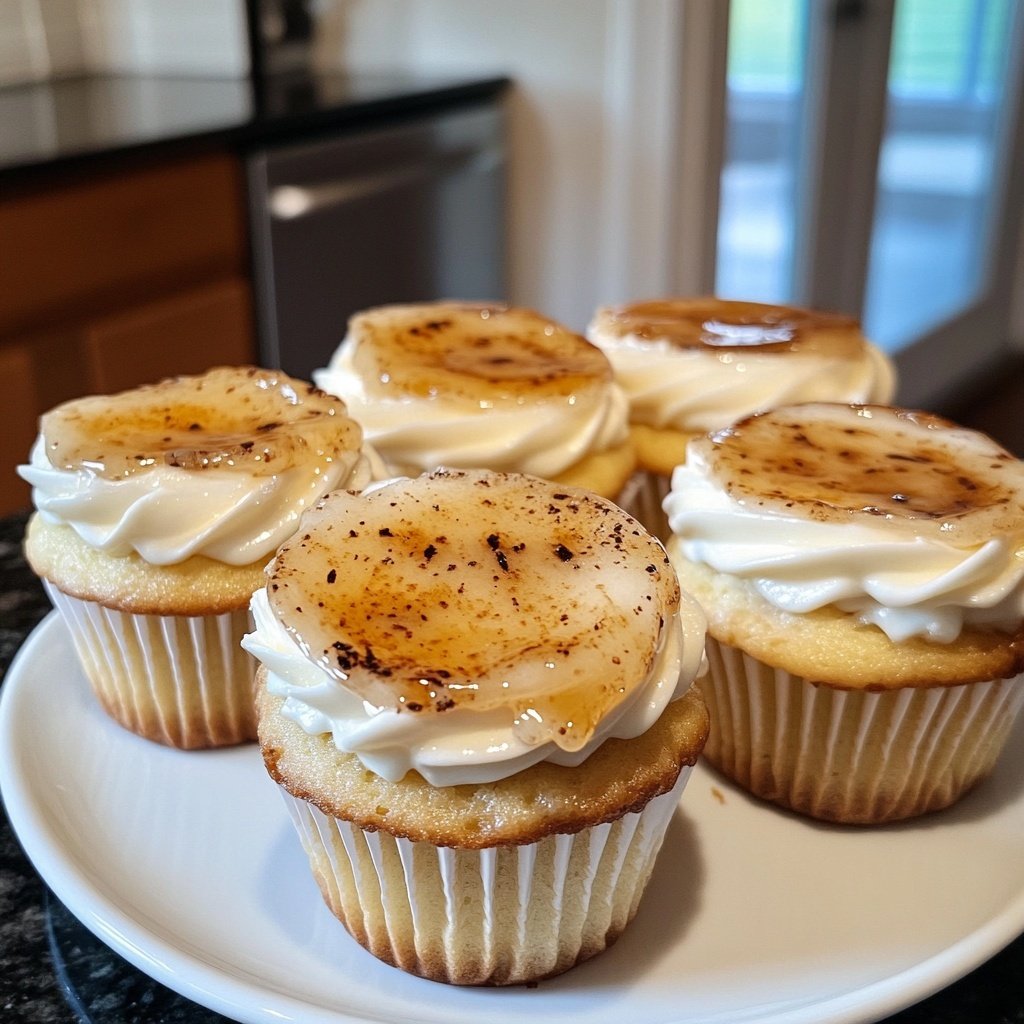 Vanilla Bean Crème Brûlée Cheesecake Cupcakes