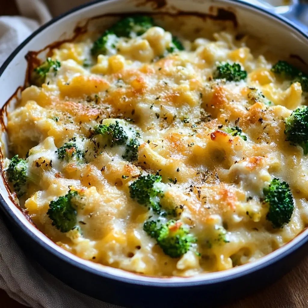 Creamy Chicken Broccoli Rice Cheese Casserole