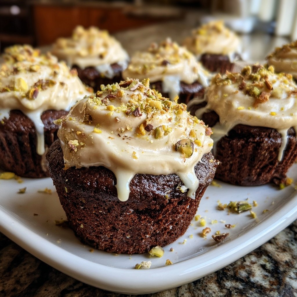 Chocolate Pistachio Cupcakes