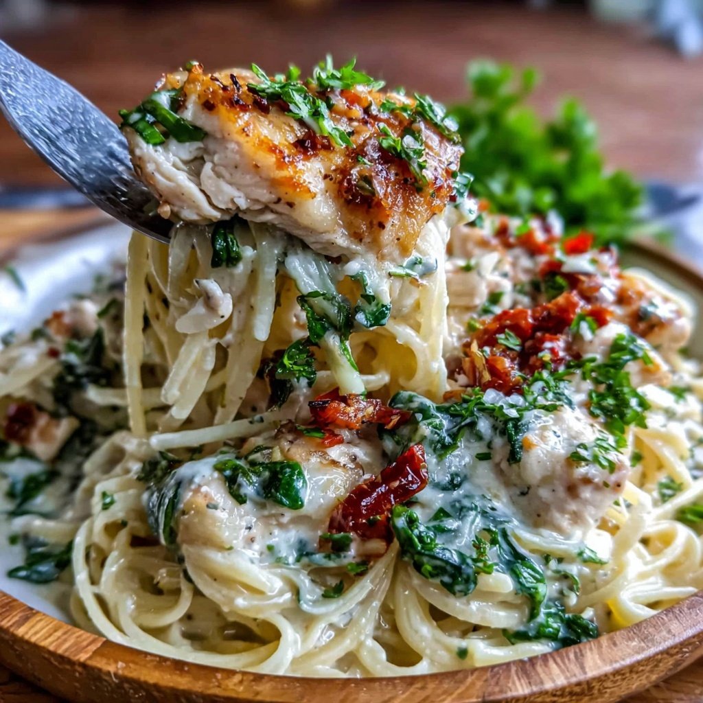 Chicken Pasta With Spinach And Garlic