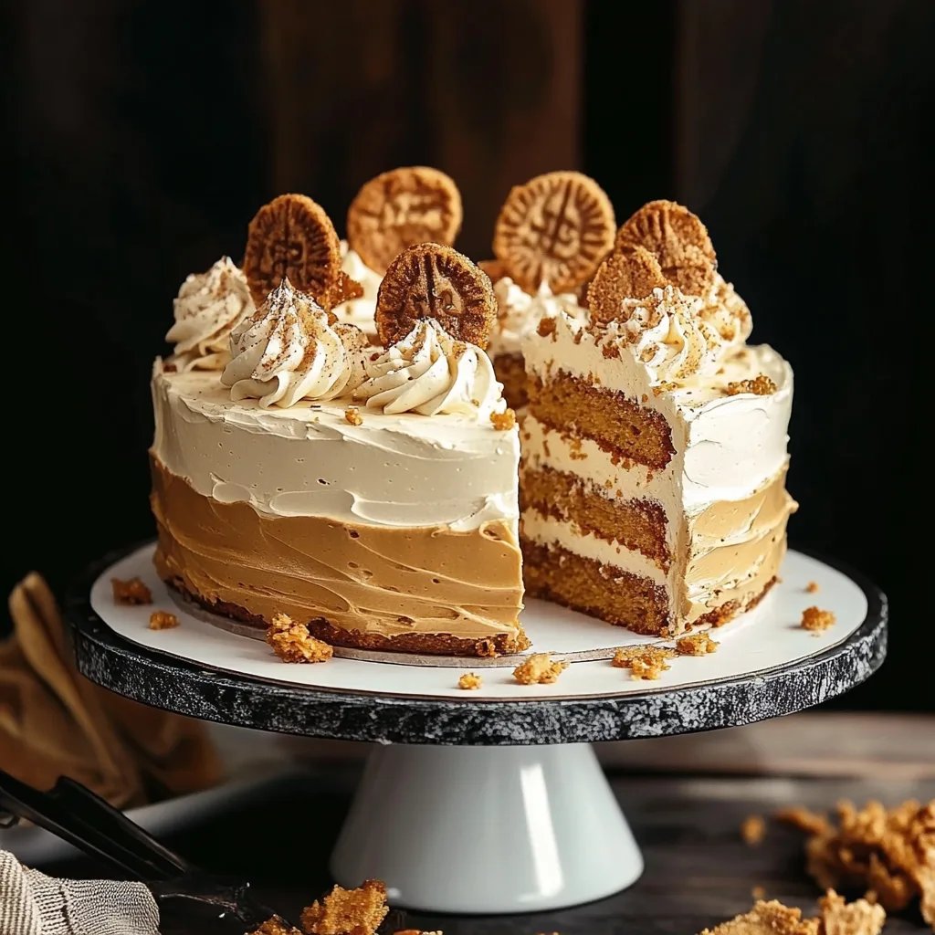 Lotus Biscoff Cake with Cookie Butter Frosting