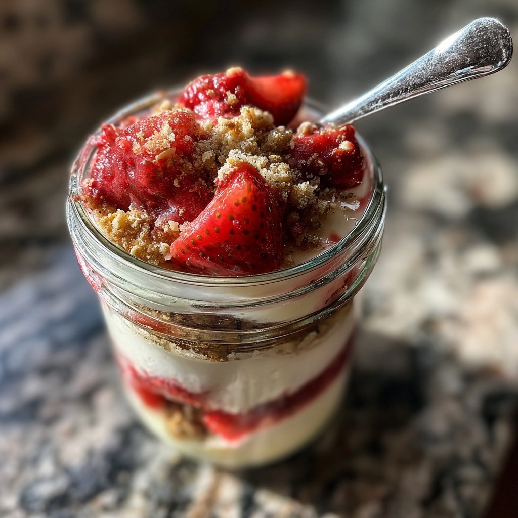 Strawberry Cheesecake Oat Parfaits